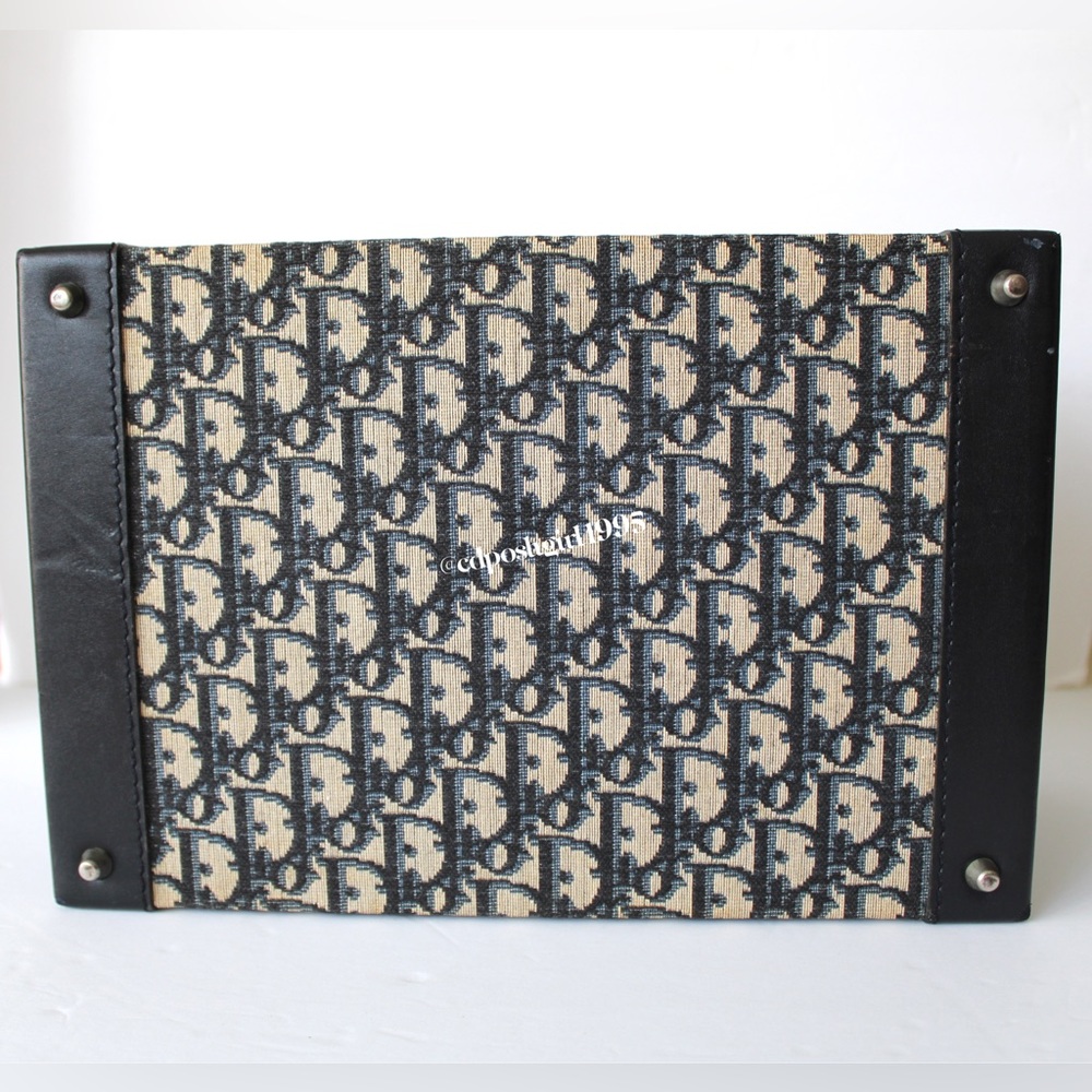 1970s Christian Dior Vanity Train Case Iconic Oblique Canvas with Keys & Tag - Picture 6 of 16